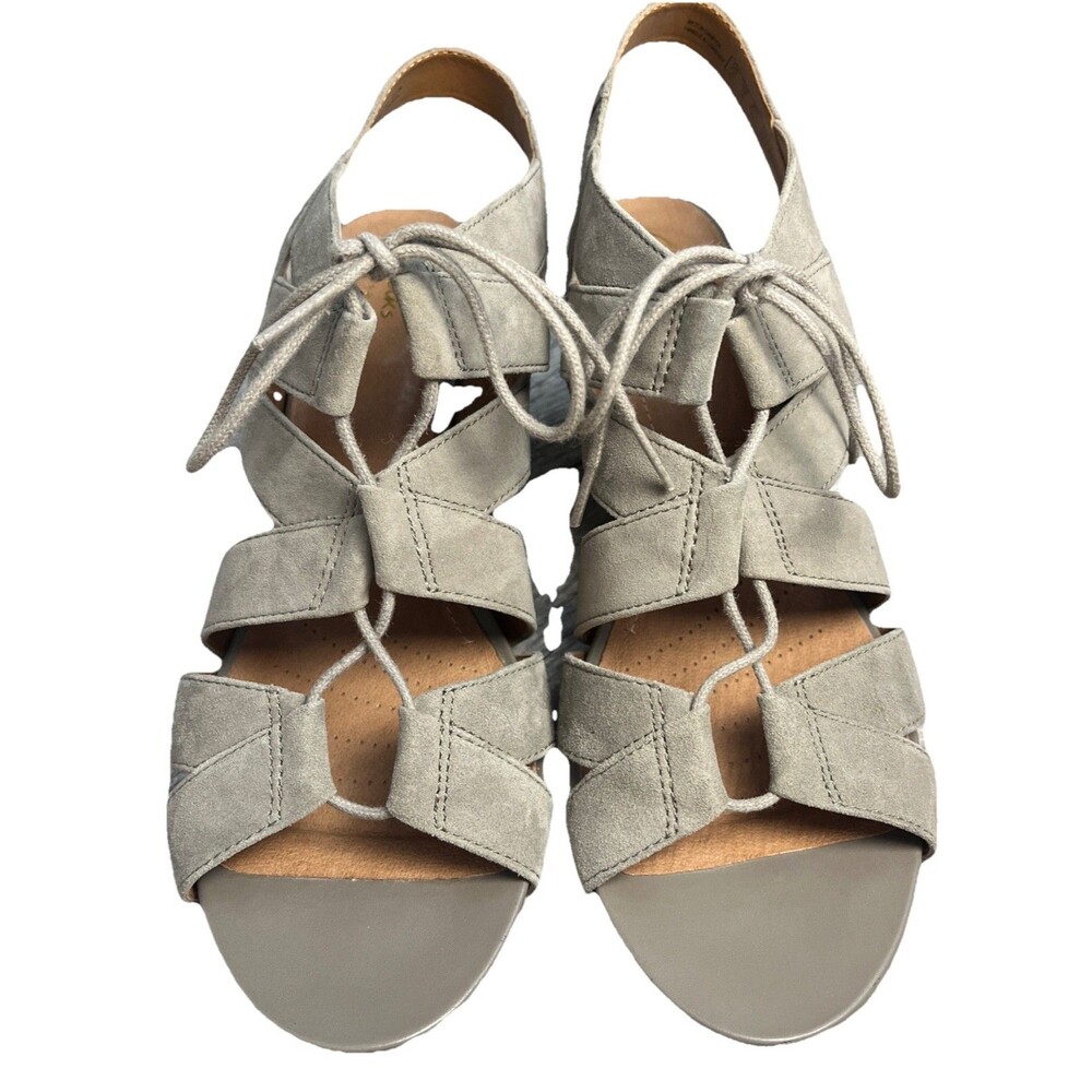 Clarks Women’s Artisan Sage Suede Acina Chester Espadrille Wedge Sandal 10 - Picture 5 of 11